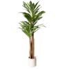 Planta artificial Dracaena de 180 cm con hojas realistas en tonos verdes y tronco robusto, ideal para decoración de interiores.