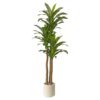 Planta artificial Dracaena de 180 cm con hojas realistas en tonos verdes y tronco robusto, ideal para decoración de interiores.