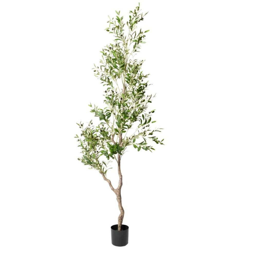 Planta Artificial Olivo 210 cm con hojas realistas y tronco robusto, ideal para decoración de interiores y grandes espacios.