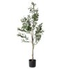 Planta Artificial Olivo 122 cm con hojas realistas y tronco robusto, ideal para decoración de interiores y grandes espacios.