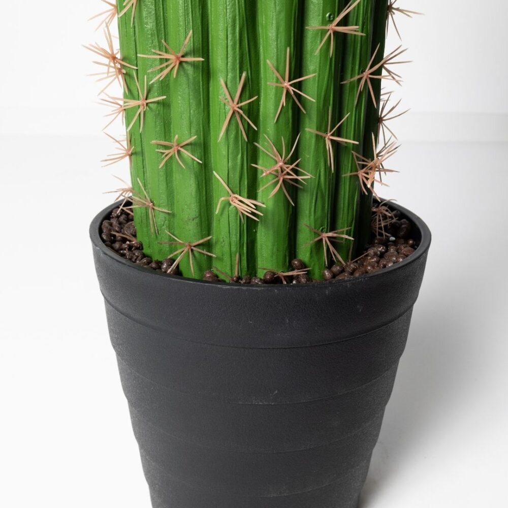 Planta artificial cactus Euphorbia 3 ramas 178 cm, diseño escultural y realista con detalles naturales, ideal para decoración de interiores y exteriores protegidos.